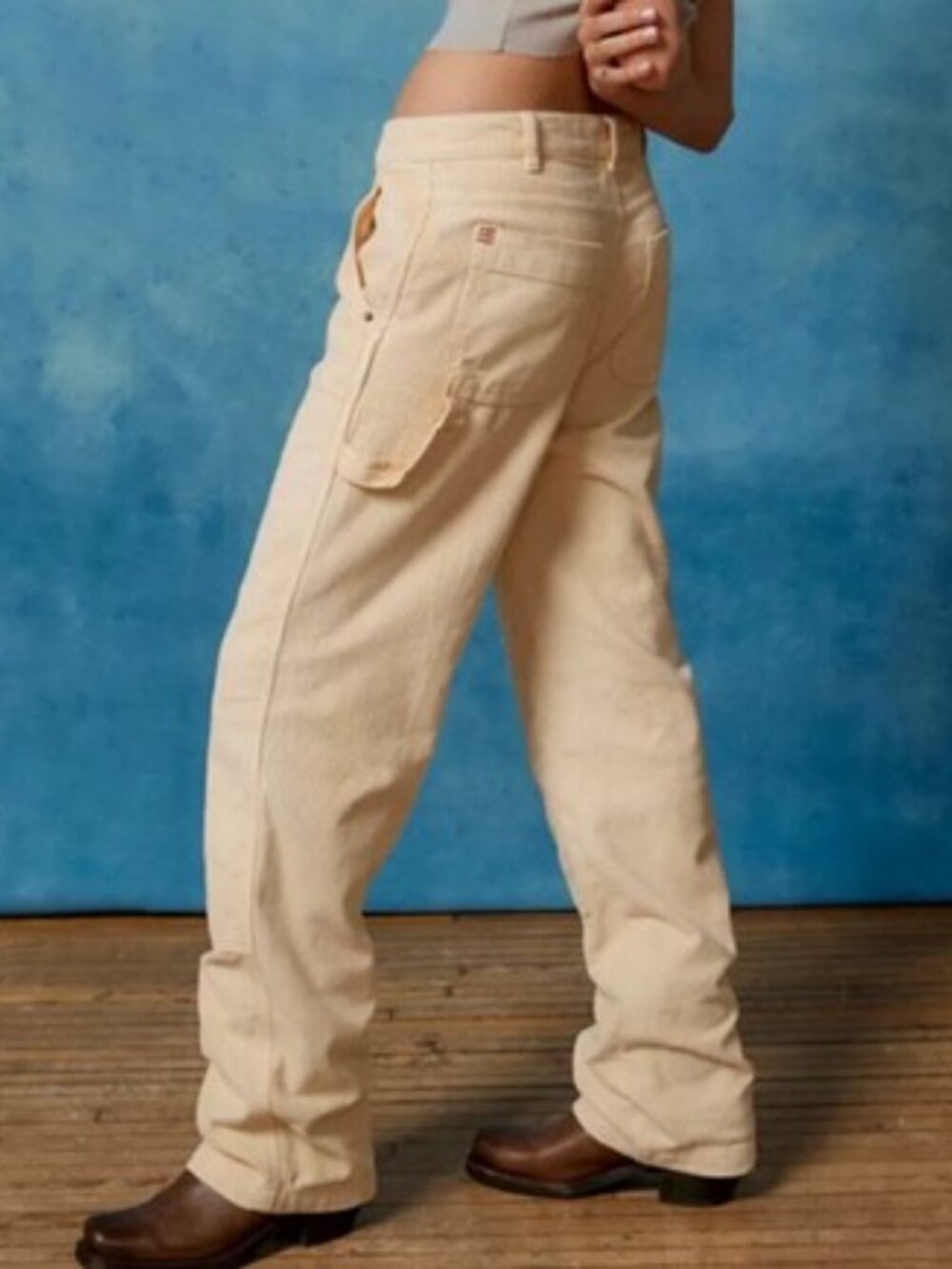 NWT BDG Mango Pale Yellow Corduroy Carpenter Straight Leg Pants - Size XS